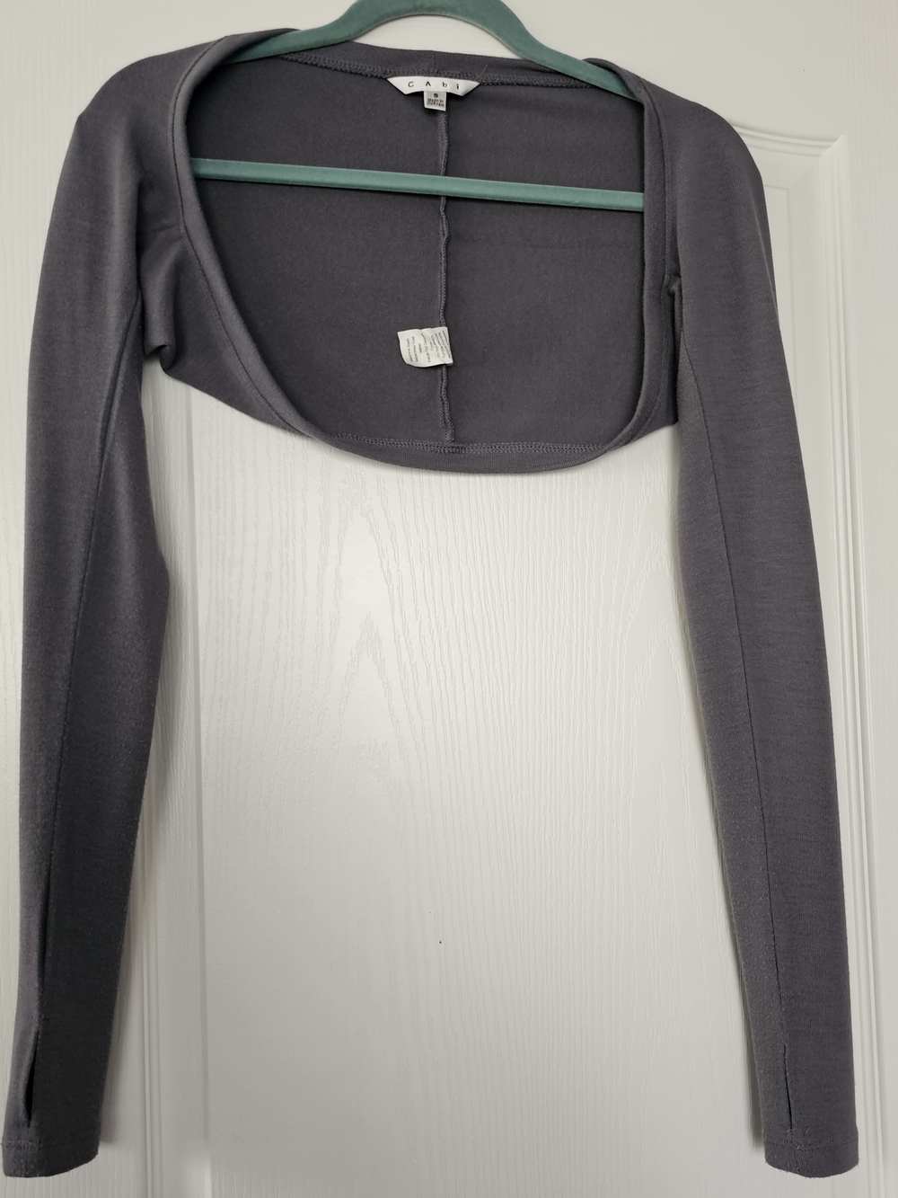 NWOT CAbi Slate Gray Long Sleeve Shrug/Arm Warmer S